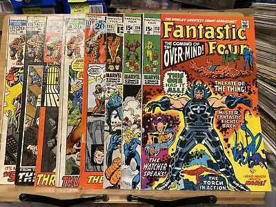 Buy Fantastic Four 113 114 115 117-121 Lot Of 8 Marvel Comics 1971 1972 Fair-Good • 63.24£