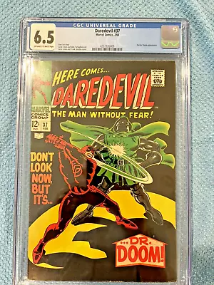 Buy Daredevil #37 CGC 6.5/VF- OWh-Wh/ Silver Age DD Vs Dr. Doom Cover/Lee Story/OBO! • 67.16£