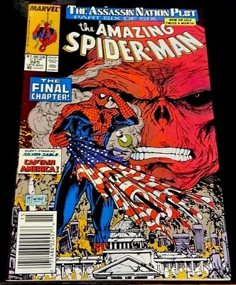 Buy 1989 AMAZING SPIDER-MAN #325 MCFARLANE Art NEWSSTAND Variant Captain America KEY • 19.37£