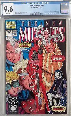 Buy 🔥new Mutants #98 Cgc 9.6*1991 Marvel*1st App Of Deadpool*rob Liefeld*wht❄pgs*03 • 512.43£