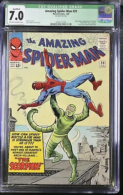 Buy 1965 Amazing Spider-Man 20 CGC 7.0 QUALIFIED  1ST SCORPION Appearance • 394.95£