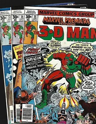 Buy Marvel Premiere Set Of 3 (35 36 37) VF-/VF Kirby 1st & Origin 3-D Man Skrulls • 14.99£