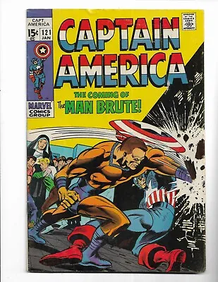 Buy Captain America 121 - Vg+ 4.5 - 1st App Man-brute - Falcon - Nick Fury (1970) • 15.81£