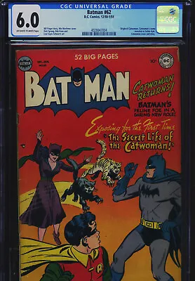 Buy BATMAN #62 - CGC-6.0 - OW-W - Origin Catwoman & She Is Selena Kyle - Golden Age • 3,202.43£