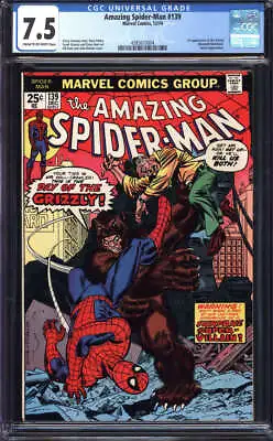 Buy Amazing Spider-man #139 Cgc 7.5 Cr/ow Pages // 1st App Of Grizzly Marvel 1974 • 72.39£