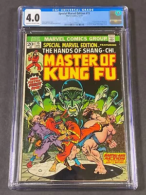 Buy Special Marvel Edition #15 1973 CGC 4.0 4122349012 1st App Shang-Chi, Fu Manchu • 118.26£