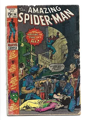 Buy Amazing Spider-man #96, Reader Copy, No Comics Code, Drug Issue, Green Goblin • 19.07£