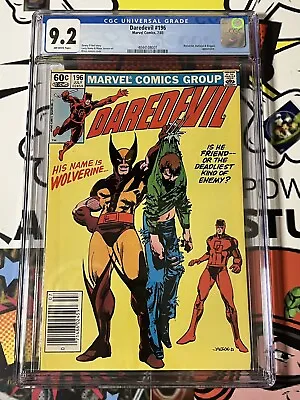 Buy 🔑 Daredevil #196, CGC 9.2, Wolverine, Bullseye, Kingpin App, Larry Hama, 1983 • 51.45£