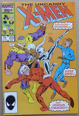 Buy The Uncanny X-men #215, Introducing  Stonewall , High Grade!! • 4.75£