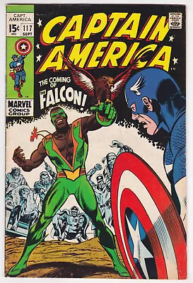 Buy Captain America #117 Fine Plus 6.5 First Appearance Of Falcon Sam Wilson 1969 • 239.85£