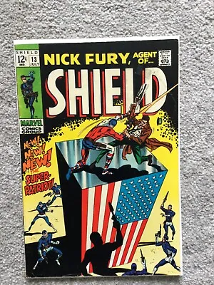 Buy Nick Fury Agent Of Shield 13 (1969) SA Cents Issue. Classic Super Patriot Cover • 25£