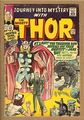 Buy Journey Into Mystery #113 G/VG 3.0 (1965 Marvel) Origin Of Loki • 22.38£
