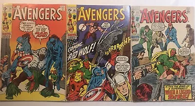 Buy Lot Of 3 Avengers #78 #80 & #81 Silver Age Marvel Comic Books 1970 • 23.72£
