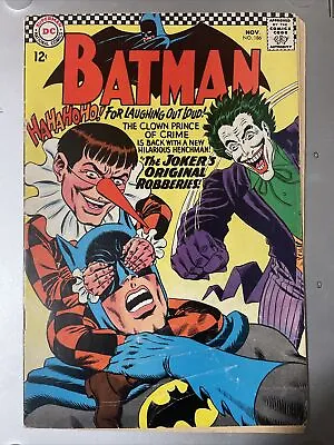 Buy BATMAN COMIC #186 (DC,1966) SILVER AGE ~ Classic Joker Cover 🔥 • 27.59£