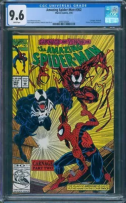 Buy Amazing Spider-Man #362 5/92 Carnage & Venom App CGC 9.6 • 150£