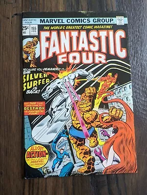 Buy Fantastic Four #155, Silver Surfer & Shalla-Bal Origin, Higher Grade, WP, 1975 • 23.99£