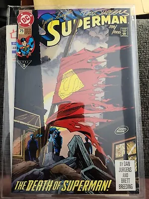 Buy Superman #75 Double Signed Jerry Siegel Dan Jurgens  Dynamic Forces 388/1000 • 1,604.94£
