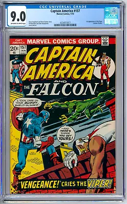 Buy Captain America 157 CGC Graded 9.0 VF/NM Marvel Comics 1973 • 64.20£