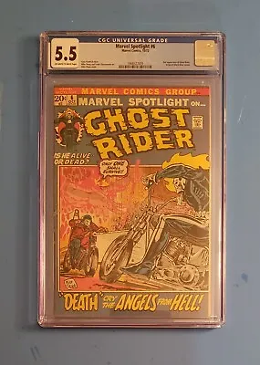 Buy Marvel Spotlight #6 CGC 5.5 - 2nd Appearance Ghost Rider, Origin Retold 1972 • 130.62£