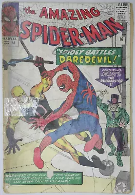 Buy Amazing Spider-Man #16 Early Yellow Daredevil Marvel Comics (1963) • 249.95£