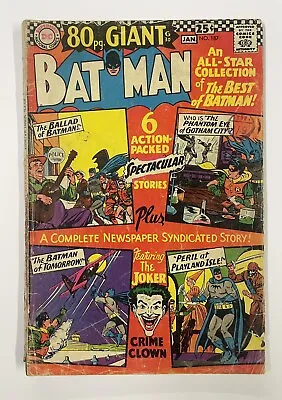 Buy Batman #187. Jan 1967. Dc. G/vg. 80 Page Giant! Finger! Moldoff! Sprang! Kane! • 15£