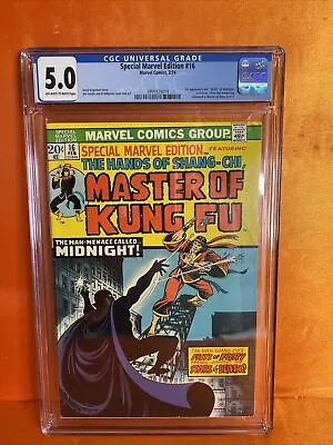 Buy Special Marvel Edition 16 CGC 5.0 OW-W 1st Appearance Midnight 2nd Shang-Chi • 35.48£
