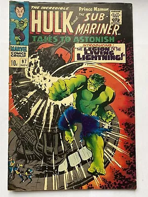 Buy TALES TO ASTONISH #97 Sub-Mariner Hulk 1967 Marvel Comics UK Price VG+ • 9.95£
