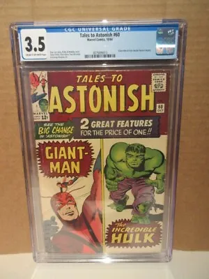 Buy Tales To Astonish #60 Marvel Comics 10/64 CGC 3.5 • 138.36£