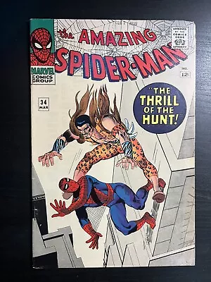 Buy Amazing Spider-Man #34 Kraven The Hunter App Marvel Comics Silver Age 1966 • 192.84£