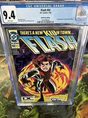 Buy Flash #92 (1994) CGC 9.6 1st Impulse DC UNIVERSE LOGO Multipack🔥🔥 • 118.54£