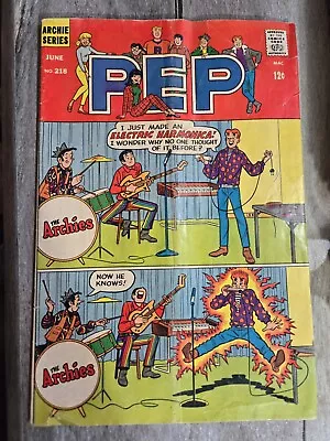 Buy Pep Comics #218 1968 VG The Archies Cover, Archie & Betty And Veronica Pin-Ups • 3.99£
