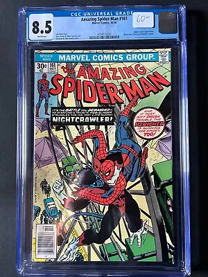Buy Amazing Spider-man  #161  CGC 8.5  Nightcrawler App.  (White Pages) • 48.25£
