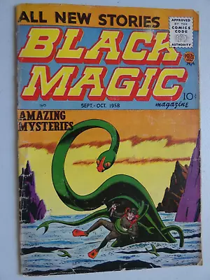Buy BLACK MAGIC #40, (V7#1) *** Prize Publications (1958) Sea Monster Cover • 39.76£