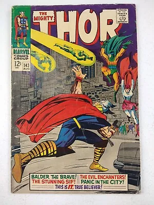 Buy Thor #143 (1967 Marvel) VG+ Silver Age Comic, Enchantress, Balder The Brave • 16£