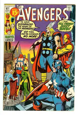 Buy Avengers #92 5.0 // Neal Adams Cover Marvel Comics 1971 • 48.88£