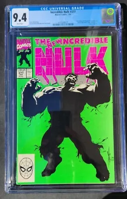 Buy Incredible Hulk #377 CGC 9.4 (1991) MARVEL 1st Appearance Professor Hulk • 55.97£