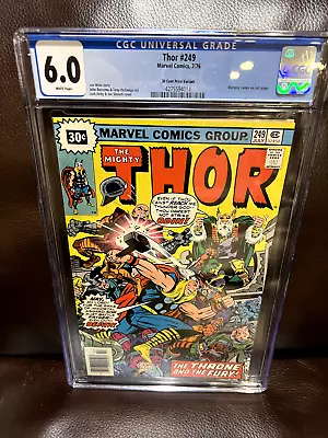 Buy 30 CENT PRICE VARIANT- The Mighty THOR #249 CGC 6.0 FINE, 1976, RARE HUGE SALE • 78.64£