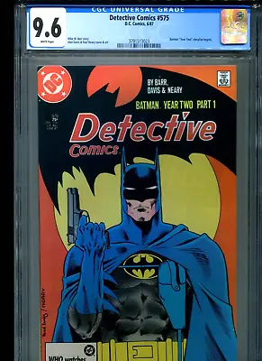 Buy Detective Comics #575 CGC 9.6 (1987) Batman Year Two Storyline Begins White Page • 98.83£