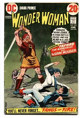 Buy WONDER WOMAN #202 First Appearance FAFHRD THE BARBARIAN  Comic Book • 47.40£