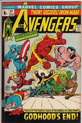 Buy Avengers 97 - 1972 - Kree-Skrull War Finale - Very Fine + REDUCED PRICE • 49.99£