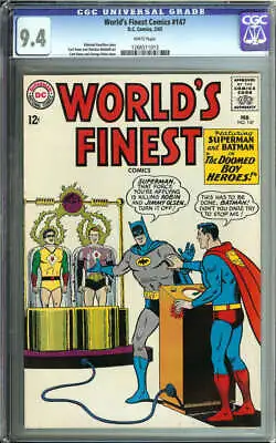 Buy World's Finest #147 Cgc 9.4 White Pages // Batman + Superman Dc Comics 1964 • 311.81£