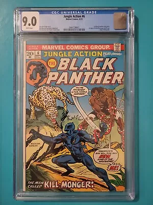 Buy Jungle Action #6 CGC 9.0 1st App Killmonger 1st Solo Black Panther WHITE Pages • 496.70£