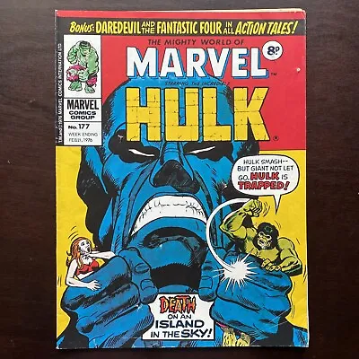 Buy Mighty World Of Marvel #177 Marvel UK Magazine February 21 1976 Hulk FF DD • 6.48£