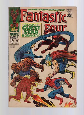 Buy Fantastic Four #73 - Thor & Daredevil & Spider-Man Appearance - Low Grade • 19.76£