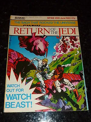 Buy Star Wars Weekly Comic - Return Of The Jedi - No 106 - Date 29/06/1985 UK Comic • 9.99£