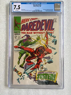 Buy Daredevil #42 CGC 7.5 White Pages 1968 - Origin And 1st Appearance Of The Jester • 123.12£