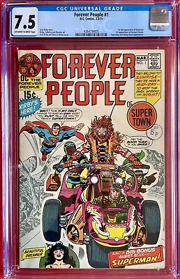 Buy Forever People #1 (1971) 1st Full Appearance Darkseid & Forever People CGC 7.5 • 199£