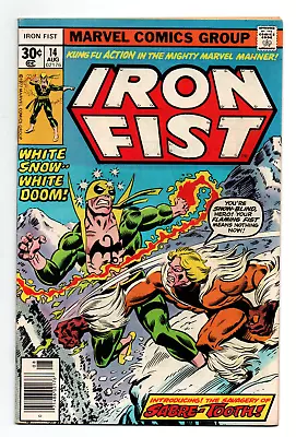 Buy Iron Fist #14 Newsstand - 1st Appearance Of Sabretooth - KEY - 1977 - VF+ • 320.17£