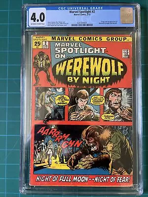 Buy Marvel Spotlight #2 Werewolf By Night CGC 4.0 1972 1st App And Origin  Ploog • 154.17£