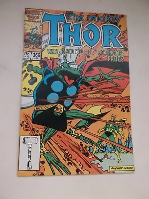 Buy Marvel: The Mighty Thor #366, Thor Turns Frog (1st Throg), Simonson, 1986, Vf!!! • 19.82£